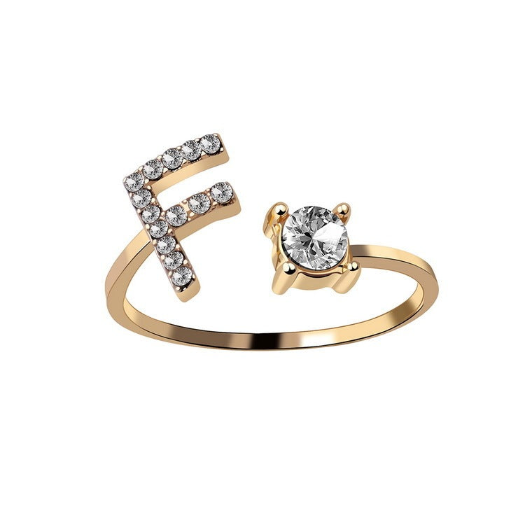 Initial Letter Ring - Adjustable A to Z