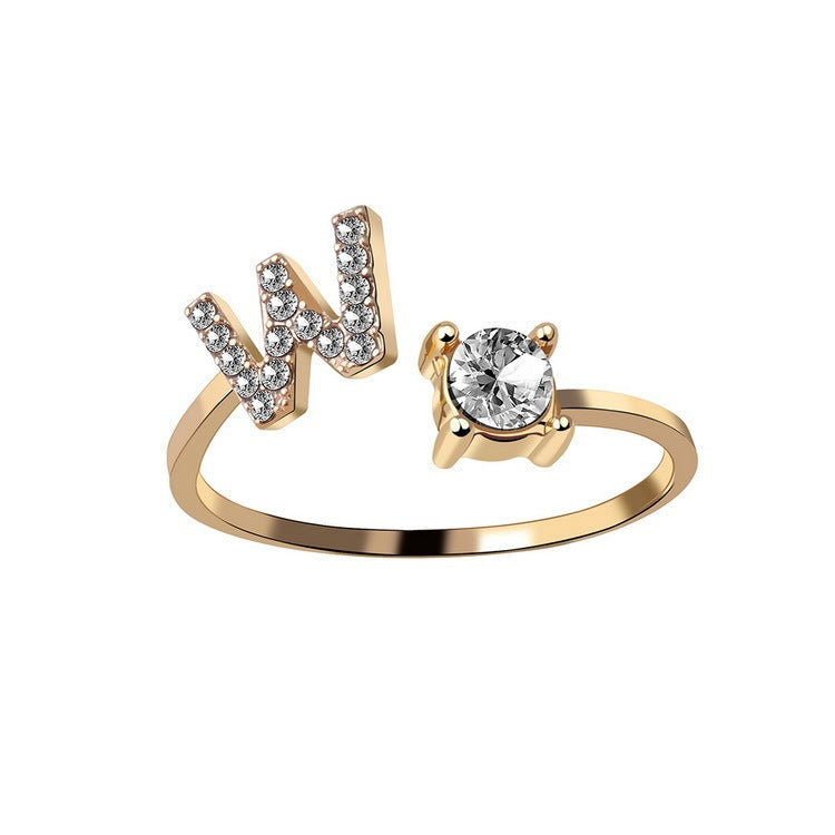 Initial Letter Ring - Adjustable A to Z