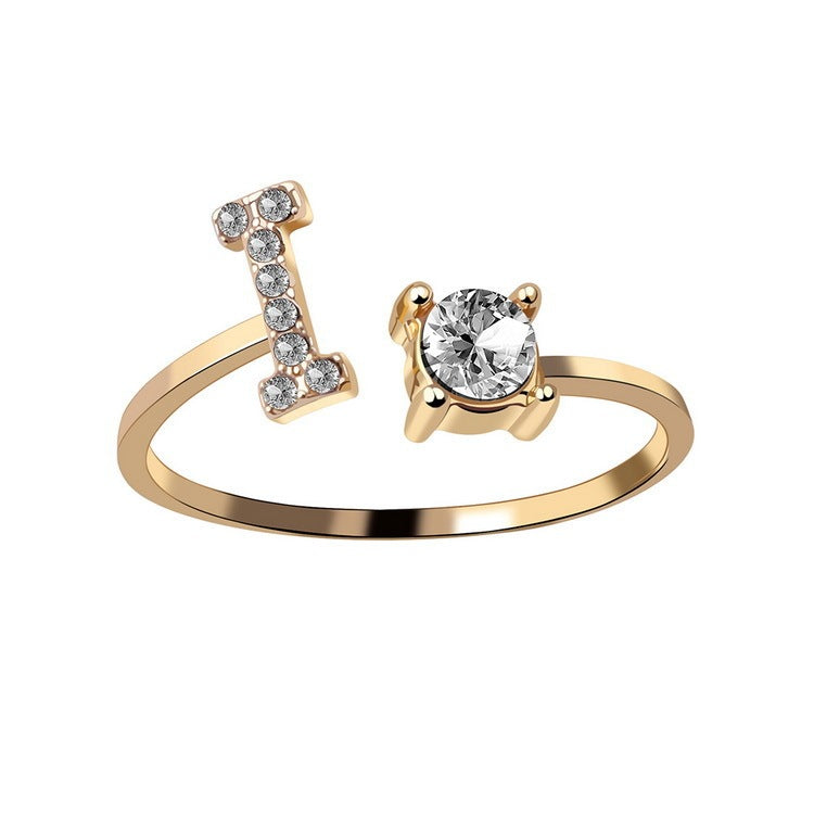 Initial Letter Ring - Adjustable A to Z