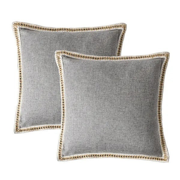 Vintage Linen Throw Pillow Covers - Set of 2