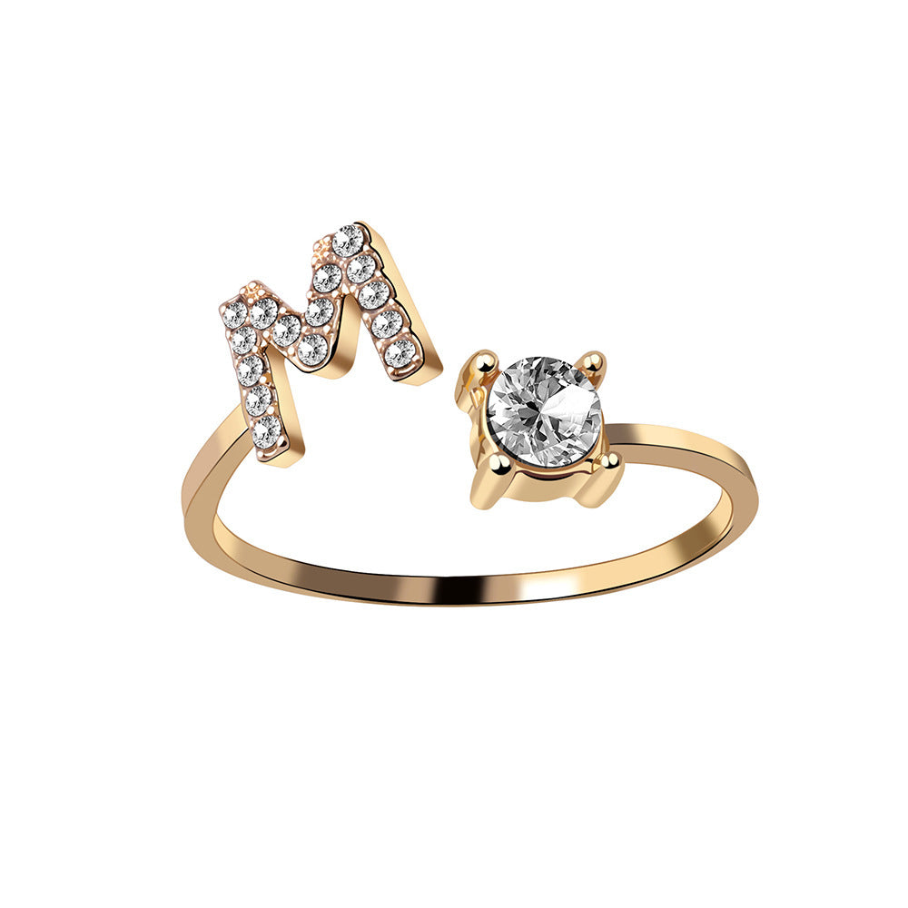 Initial Letter Ring - Adjustable A to Z