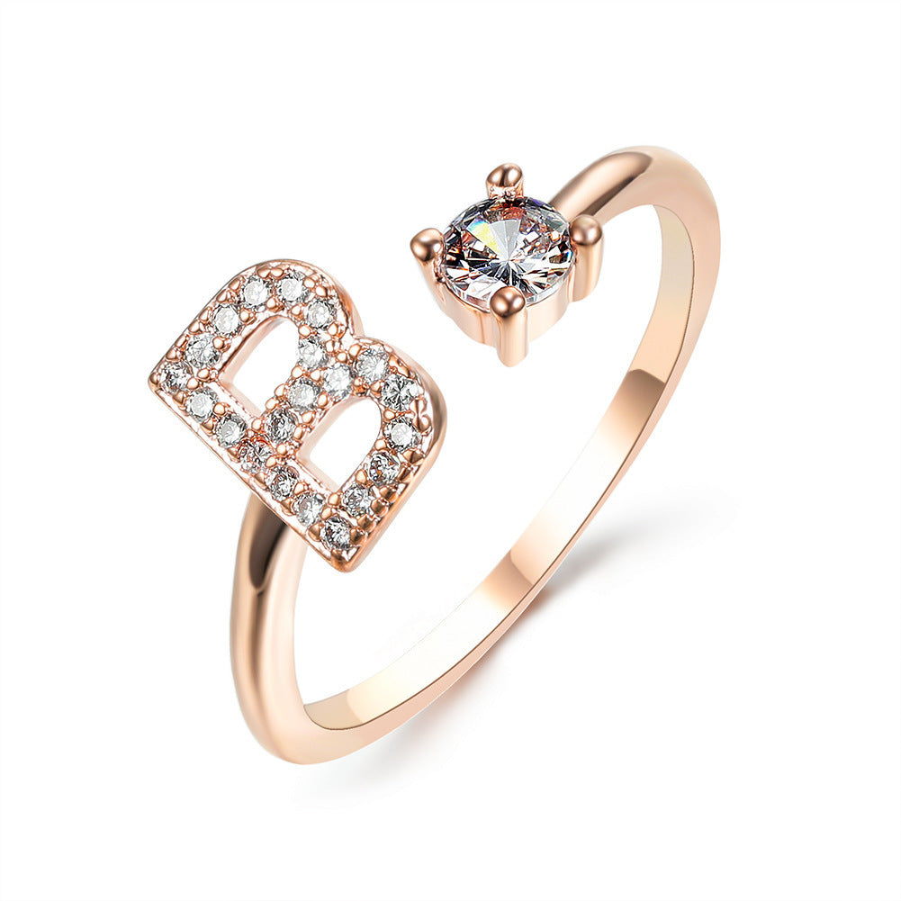 Initial Letter Ring - Adjustable A to Z
