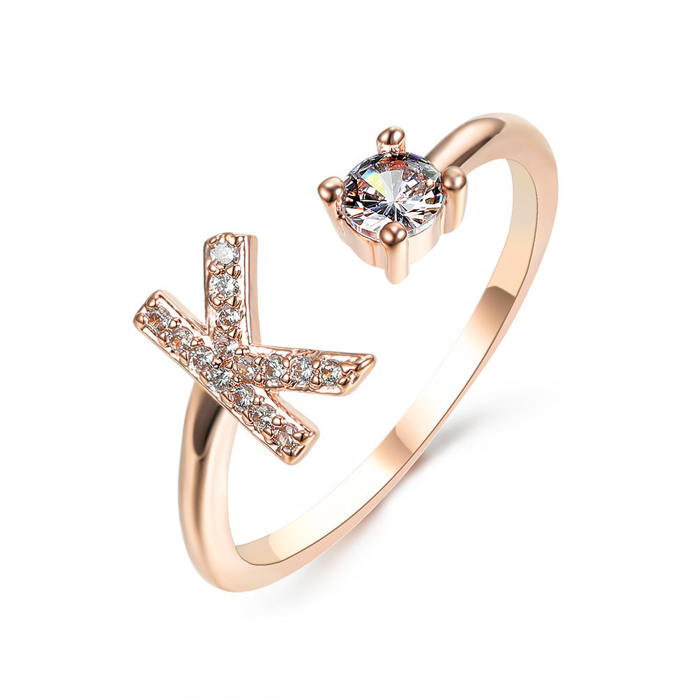 Initial Letter Ring - Adjustable A to Z