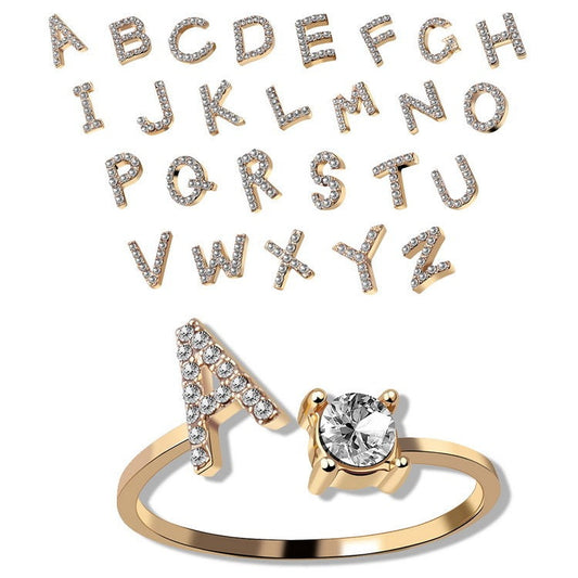 Initial Letter Ring - Adjustable A to Z