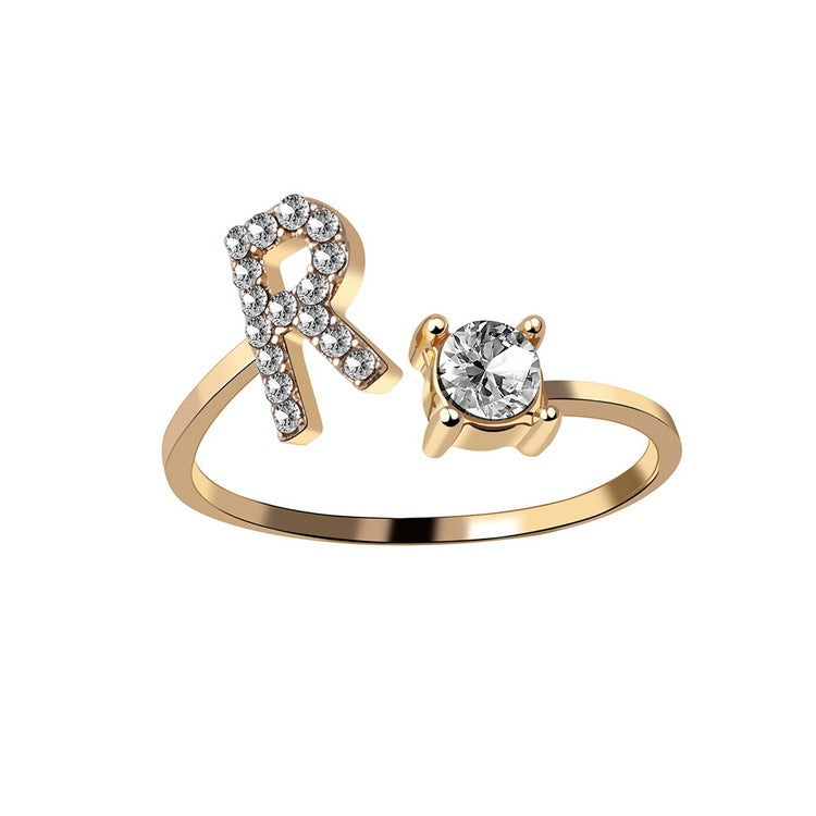 Initial Letter Ring - Adjustable A to Z
