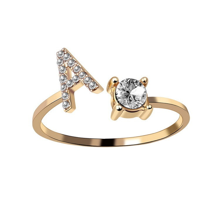 Initial Letter Ring - Adjustable A to Z
