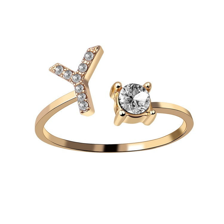 Initial Letter Ring - Adjustable A to Z