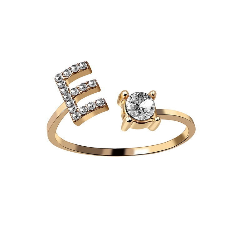 Initial Letter Ring - Adjustable A to Z
