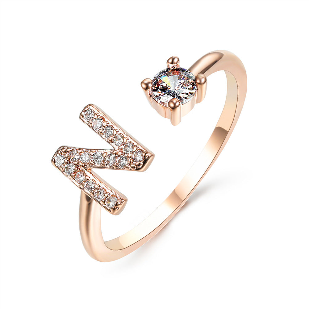 Initial Letter Ring - Adjustable A to Z