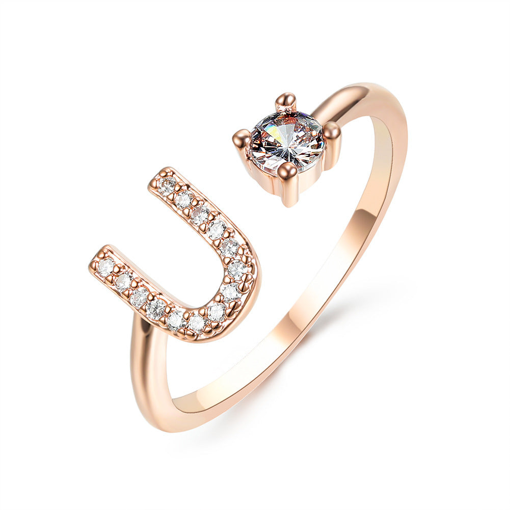Initial Letter Ring - Adjustable A to Z