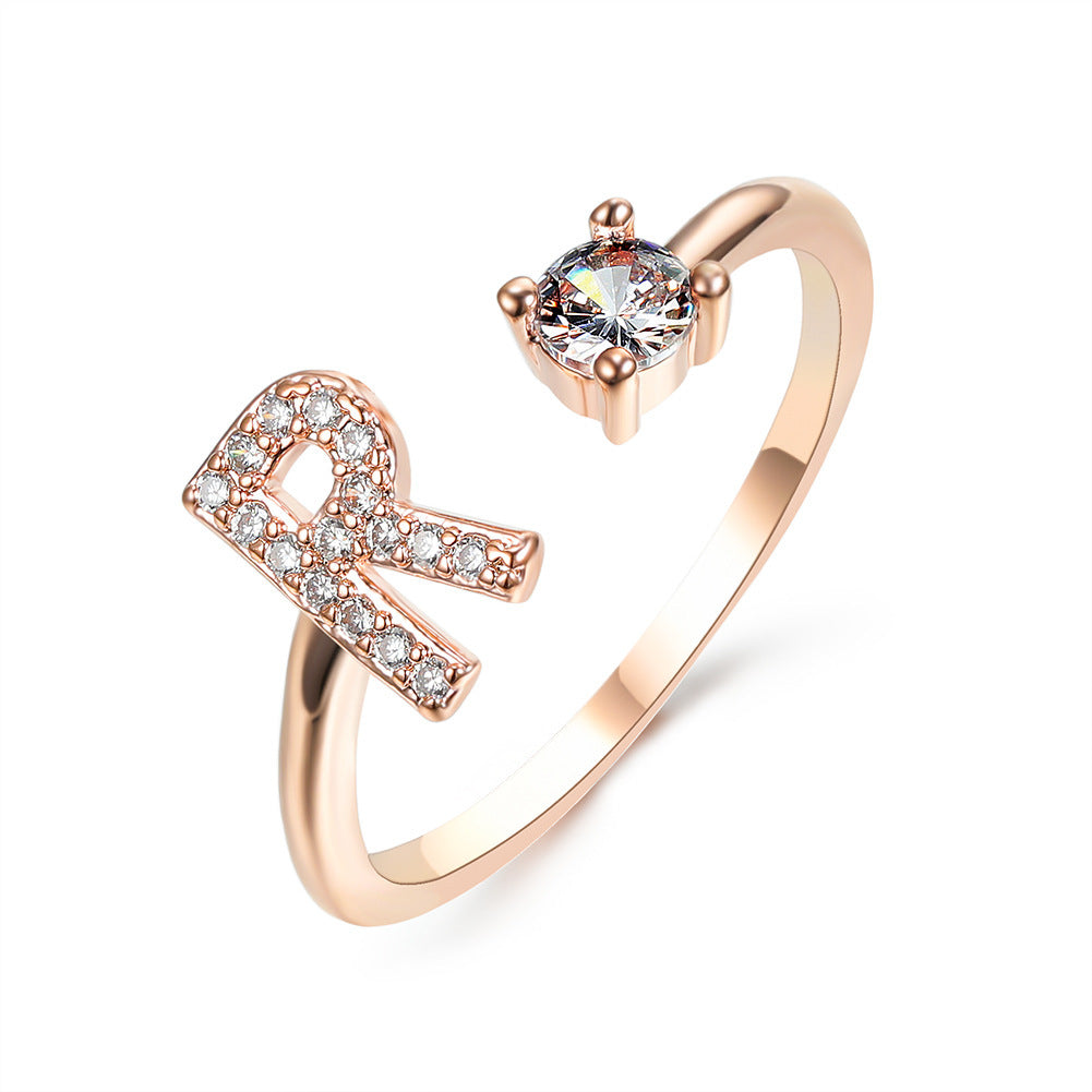 Initial Letter Ring - Adjustable A to Z