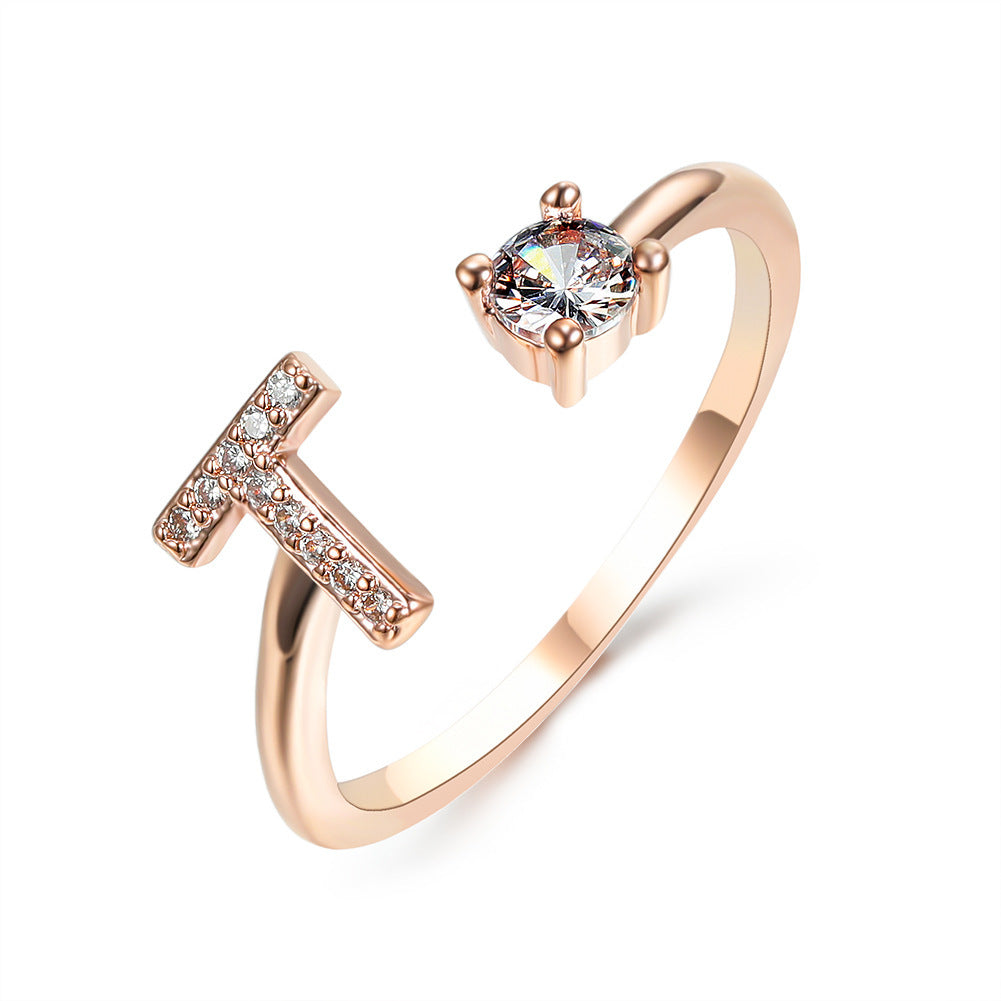 Initial Letter Ring - Adjustable A to Z