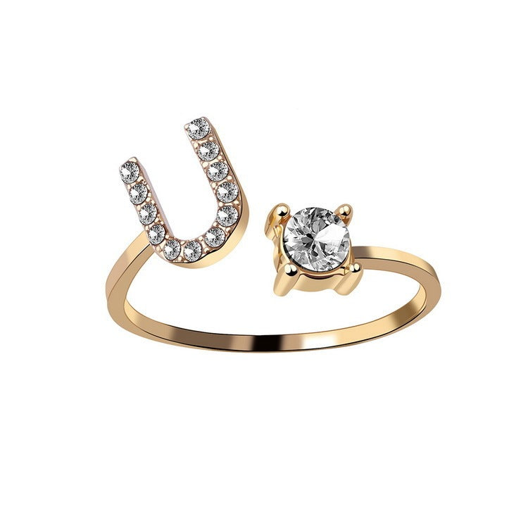 Initial Letter Ring - Adjustable A to Z