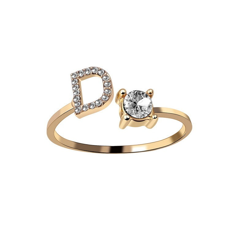 Initial Letter Ring - Adjustable A to Z