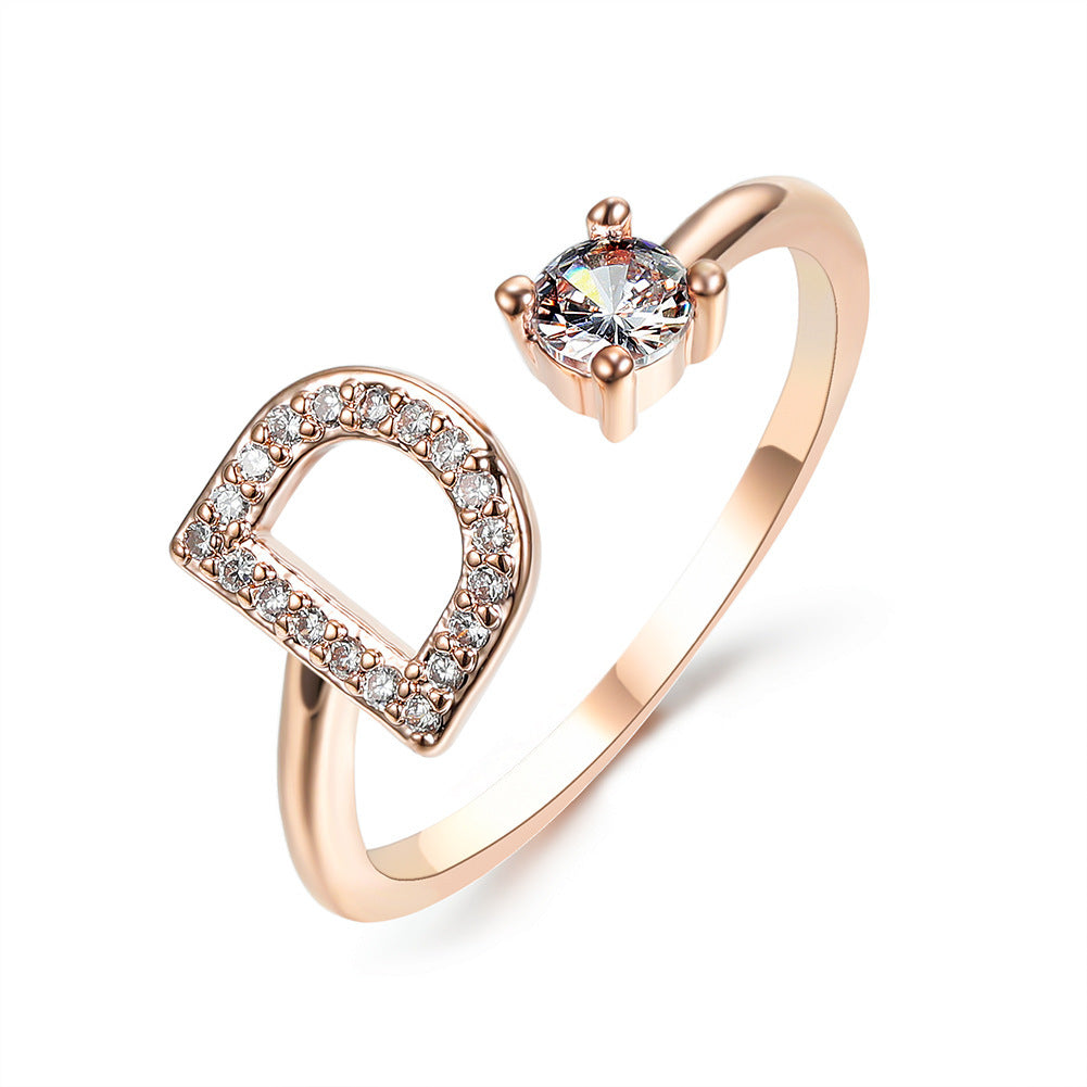 Initial Letter Ring - Adjustable A to Z