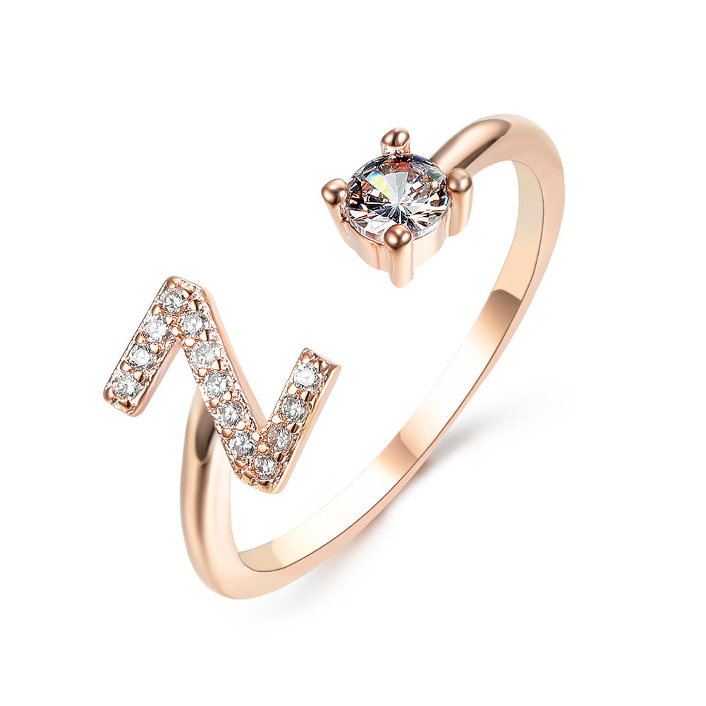 Initial Letter Ring - Adjustable A to Z