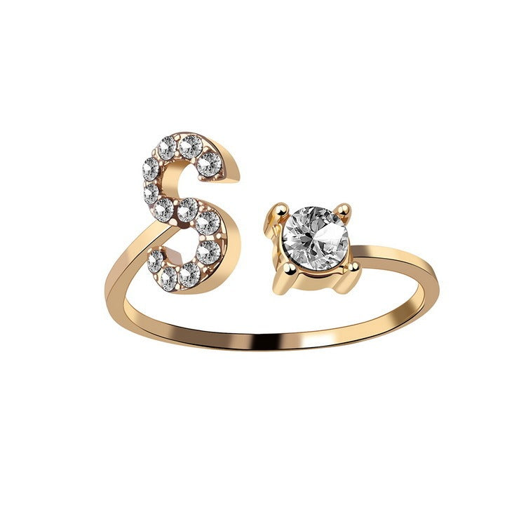 Initial Letter Ring - Adjustable A to Z