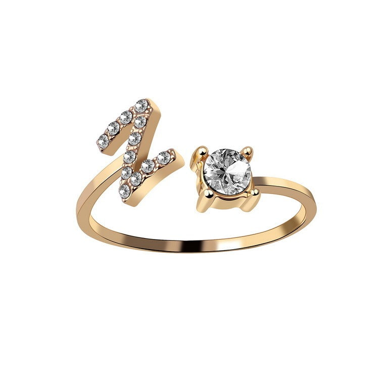 Initial Letter Ring - Adjustable A to Z
