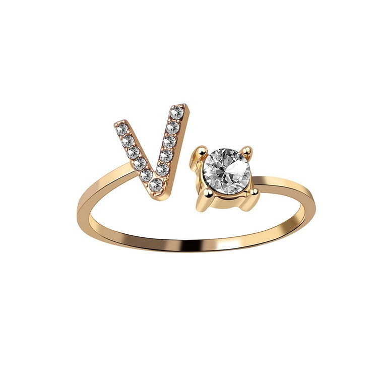Initial Letter Ring - Adjustable A to Z