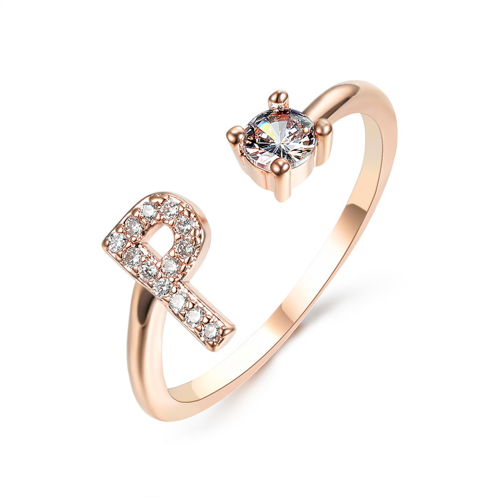 Initial Letter Ring - Adjustable A to Z