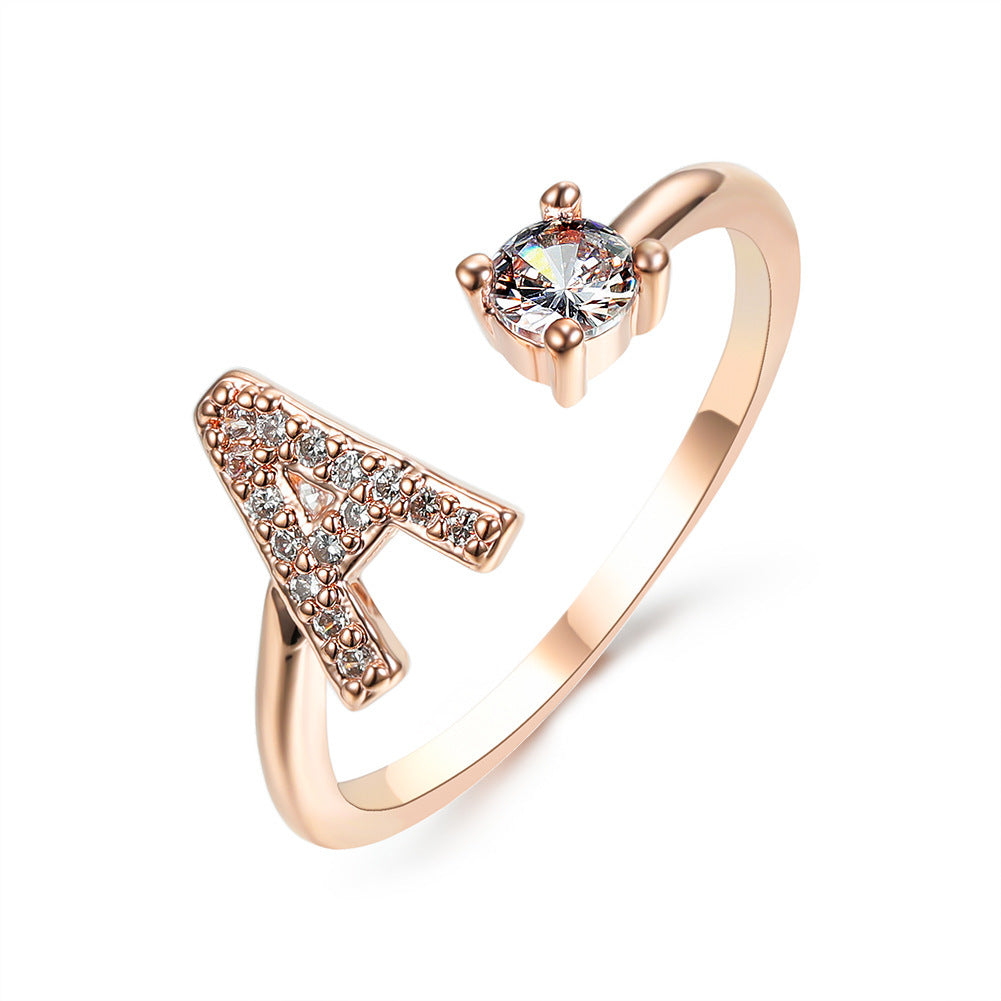 Initial Letter Ring - Adjustable A to Z