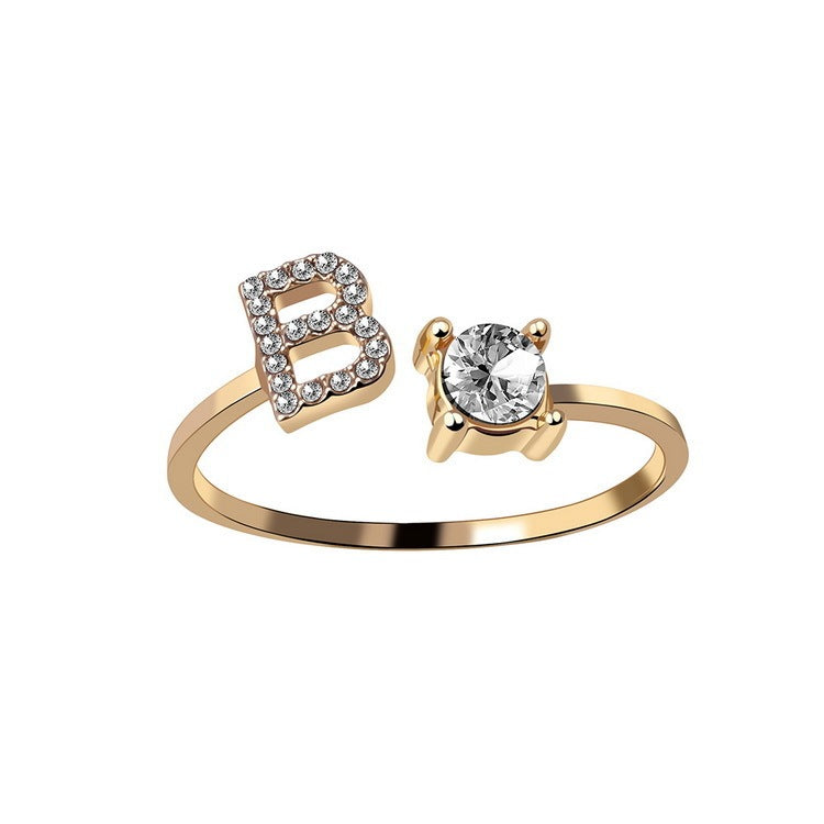 Initial Letter Ring - Adjustable A to Z
