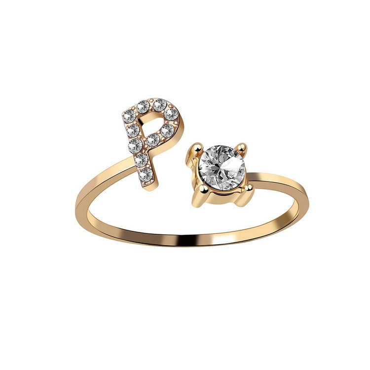 Initial Letter Ring - Adjustable A to Z