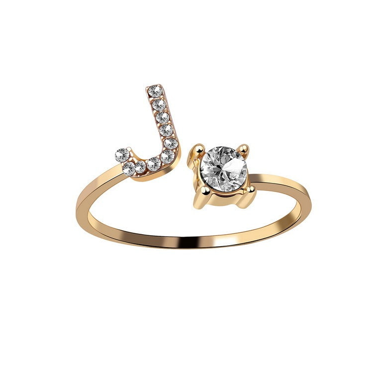 Initial Letter Ring - Adjustable A to Z