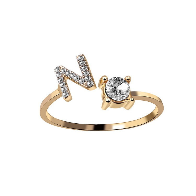 Initial Letter Ring - Adjustable A to Z
