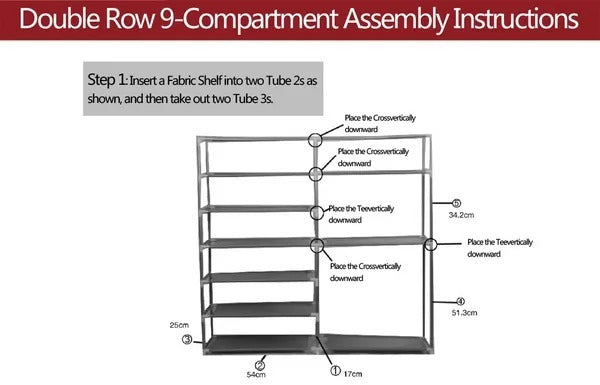 Double-Row Shoe Rack with Dust Cover - Gray