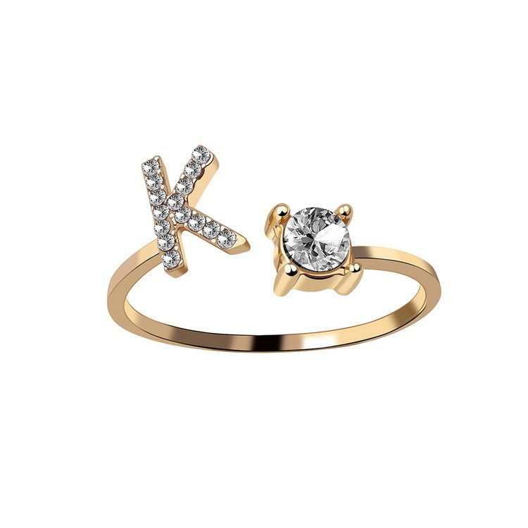 Initial Letter Ring - Adjustable A to Z