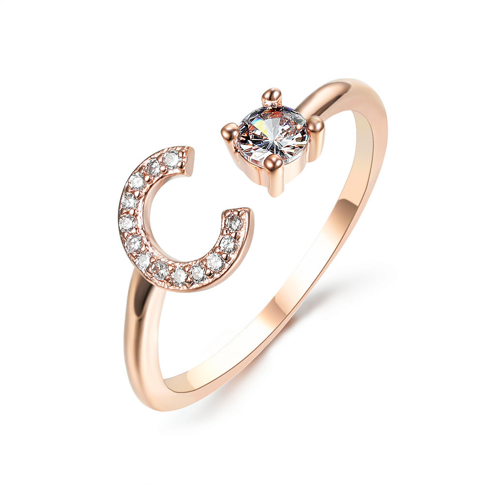 Initial Letter Ring - Adjustable A to Z