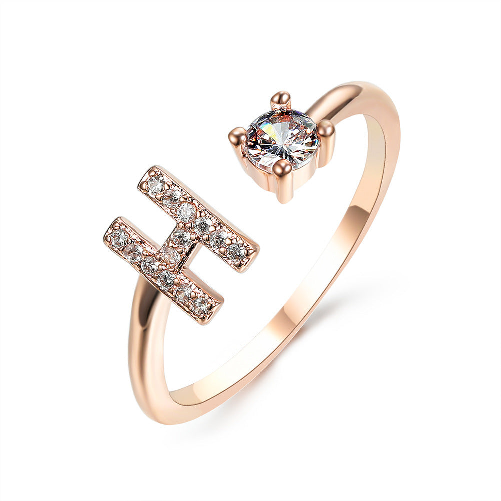 Initial Letter Ring - Adjustable A to Z