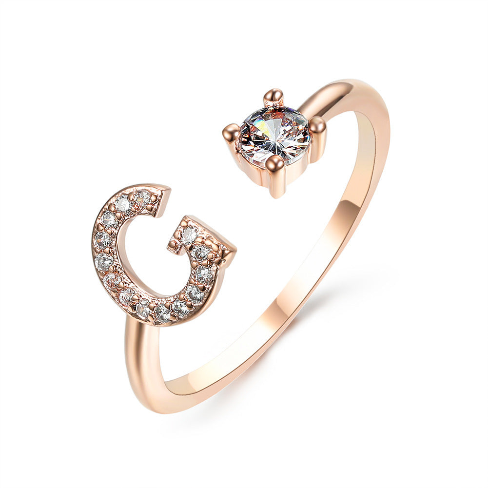 Initial Letter Ring - Adjustable A to Z