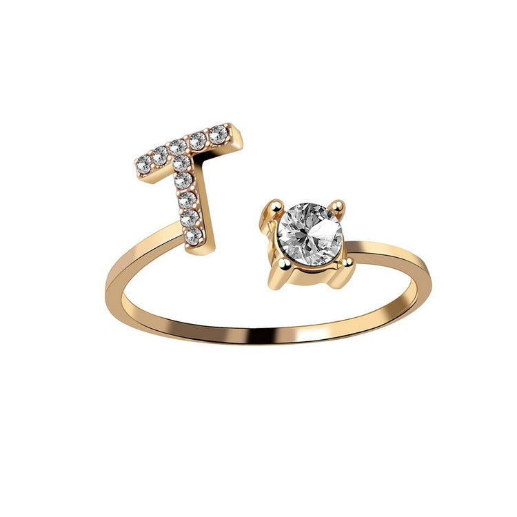 Initial Letter Ring - Adjustable A to Z