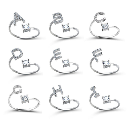 Initial Letter Ring - Adjustable A to Z