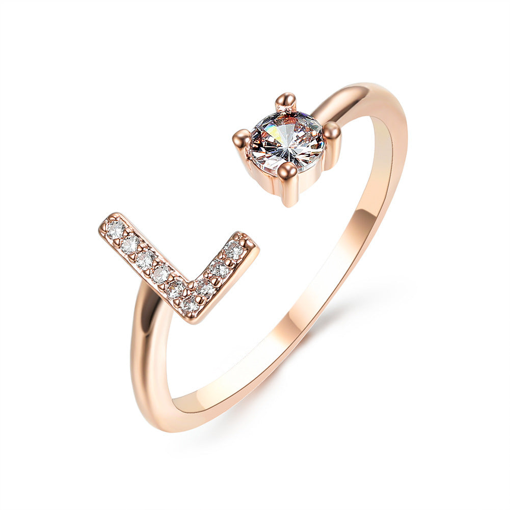 Initial Letter Ring - Adjustable A to Z