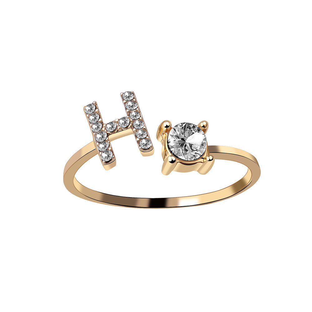 Initial Letter Ring - Adjustable A to Z
