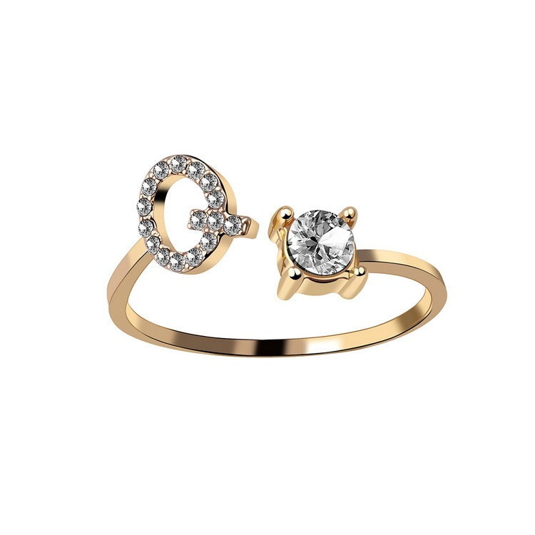 Initial Letter Ring - Adjustable A to Z