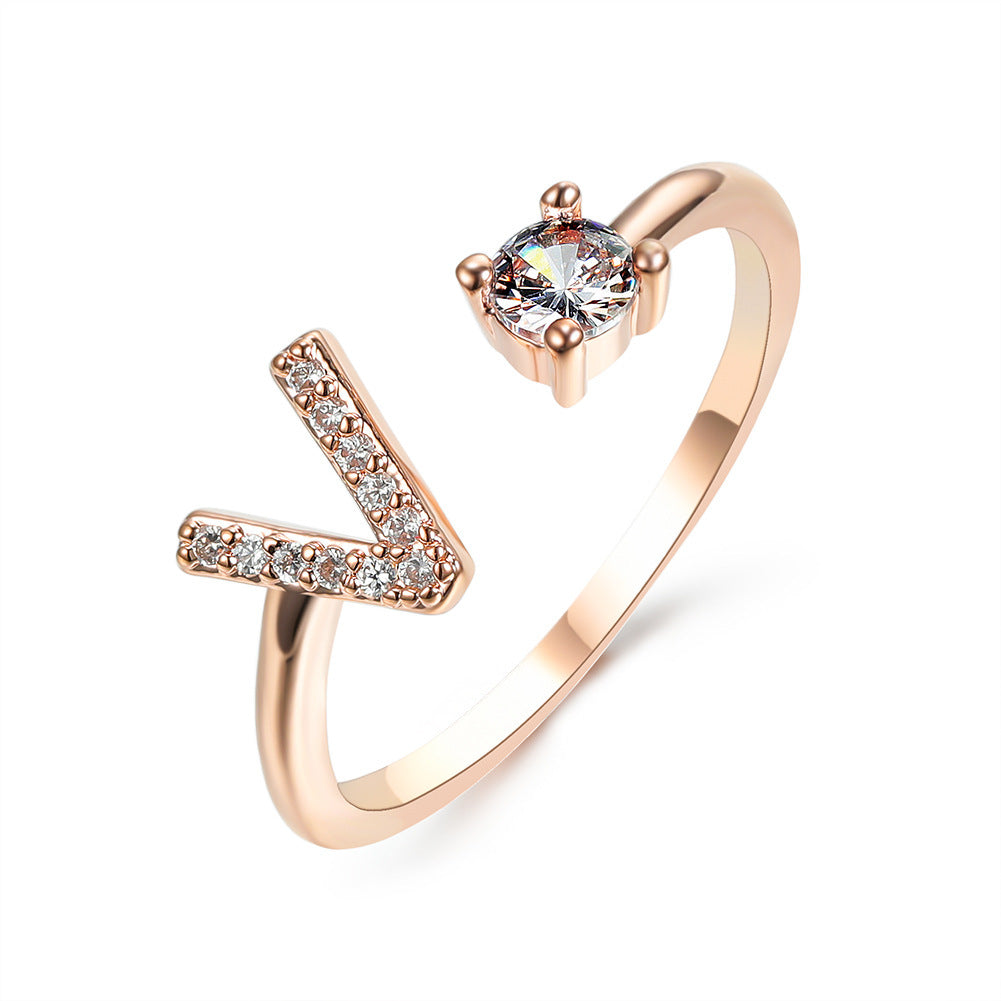 Initial Letter Ring - Adjustable A to Z