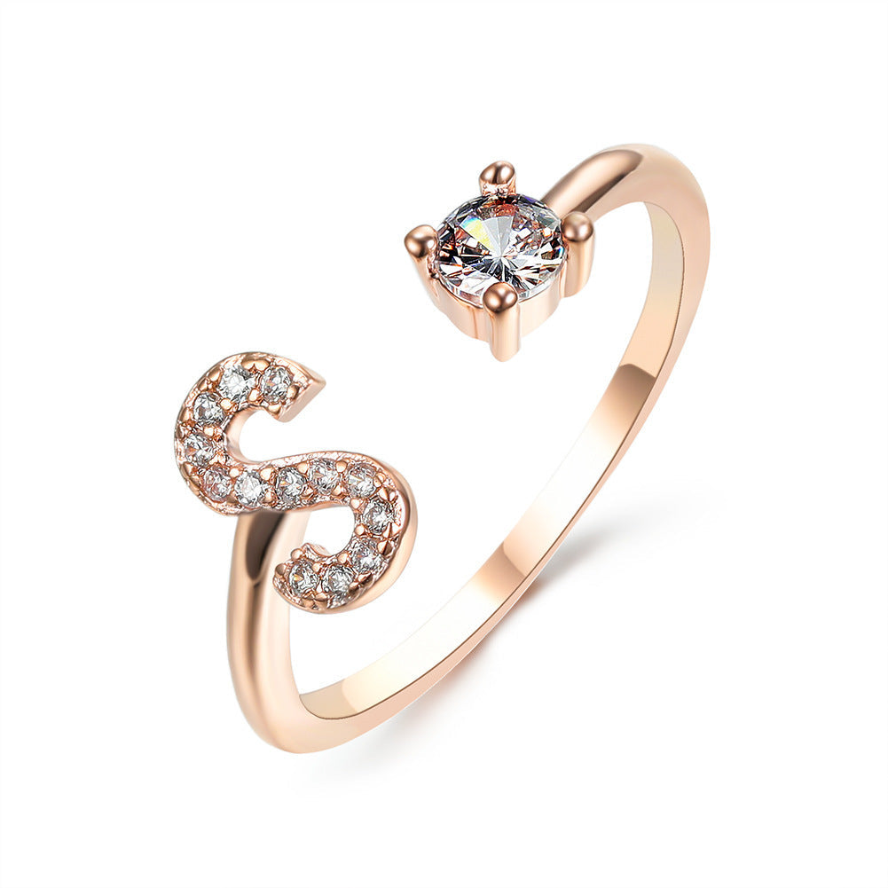 Initial Letter Ring - Adjustable A to Z