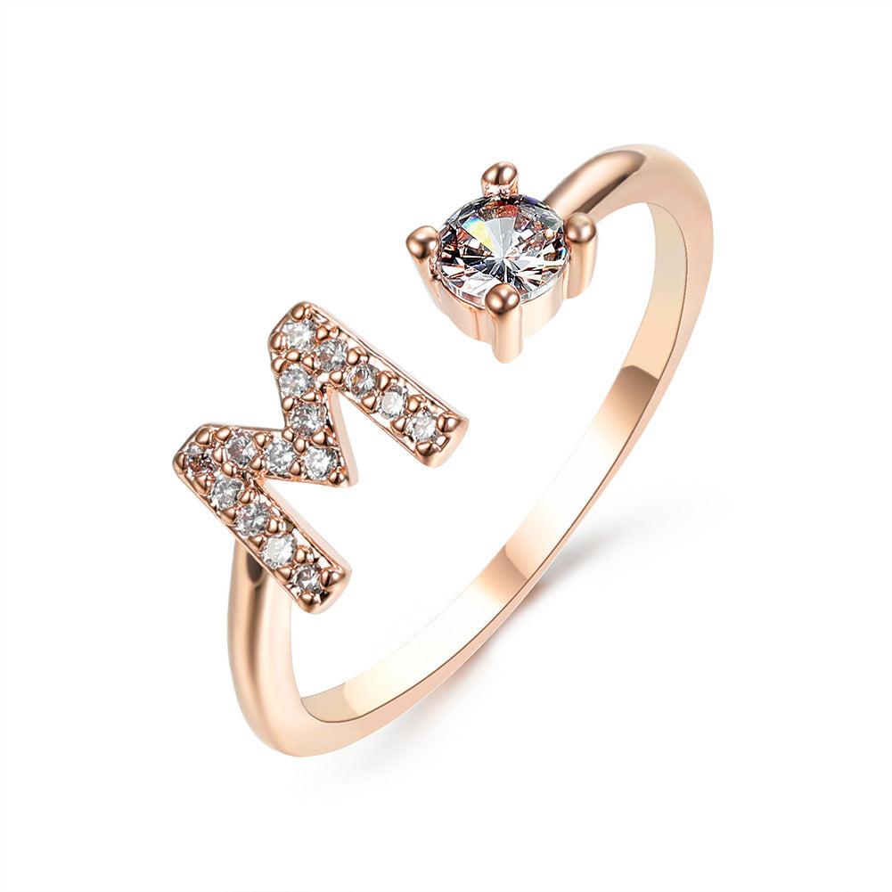 Initial Letter Ring - Adjustable A to Z