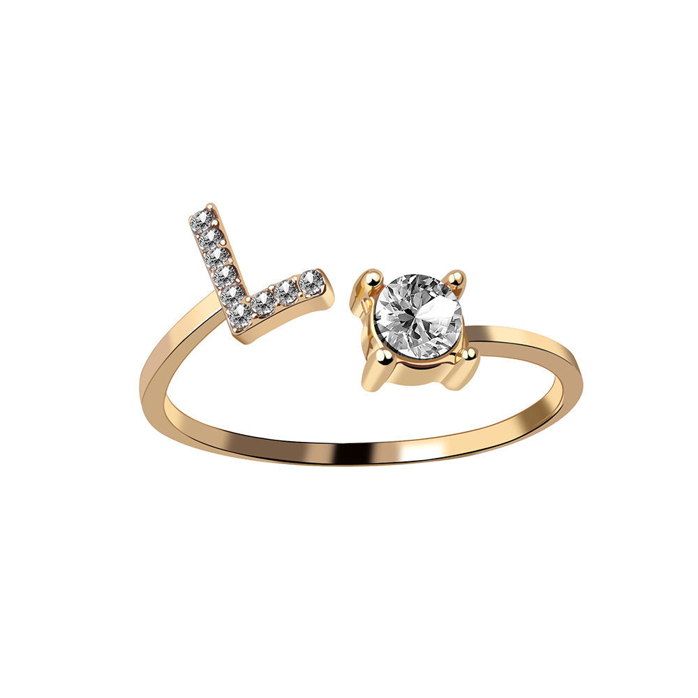 Initial Letter Ring - Adjustable A to Z