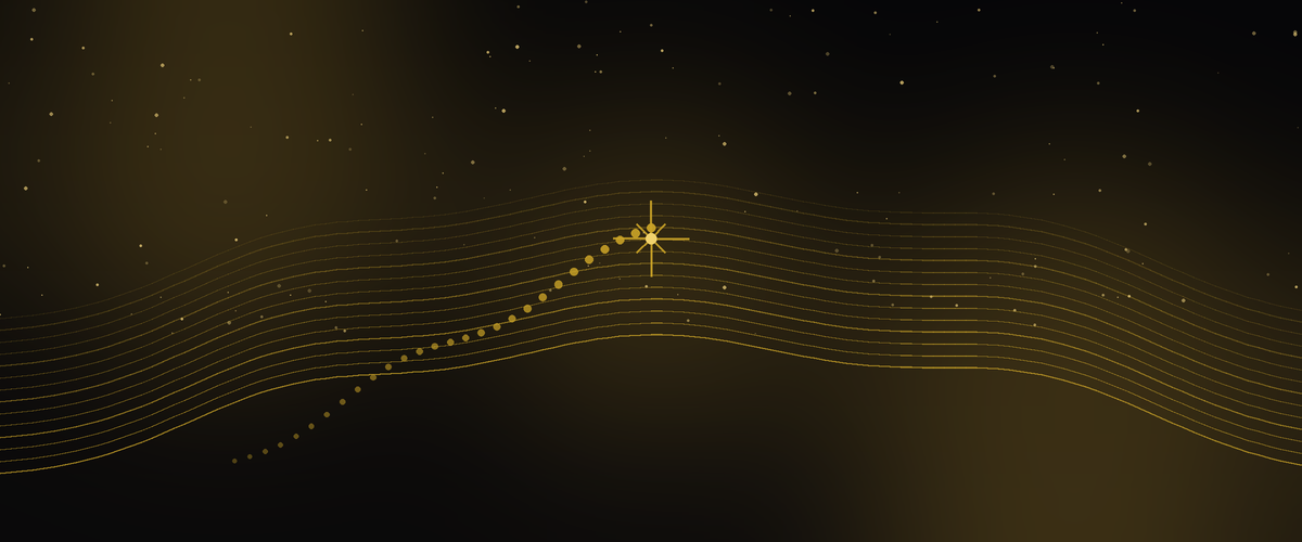Golden hills with a path climbing to a star - Zivarka